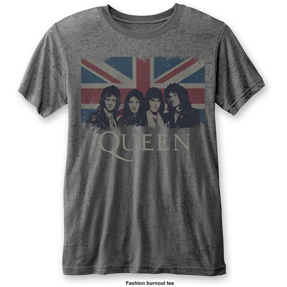 Queen Burnout T-Shirt: Vintage Union Jack