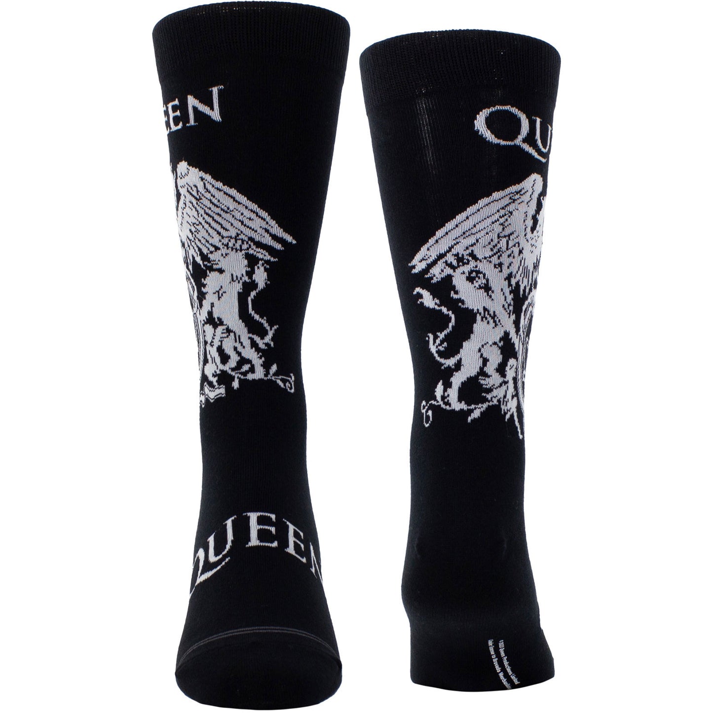 Queen Crew Socks: White Crest