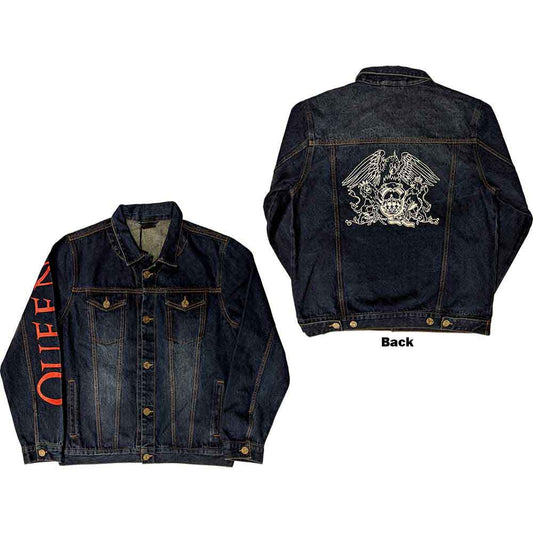 Queen Denim Jacket: White Crest