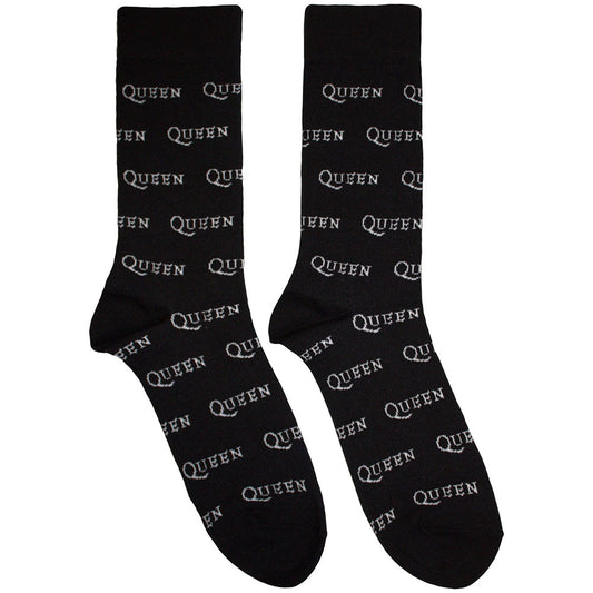 Queen Socks: Logo Repeat Mono