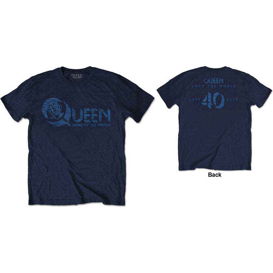 Queen T-Shirt: News of the World 40th Vintage Logo
