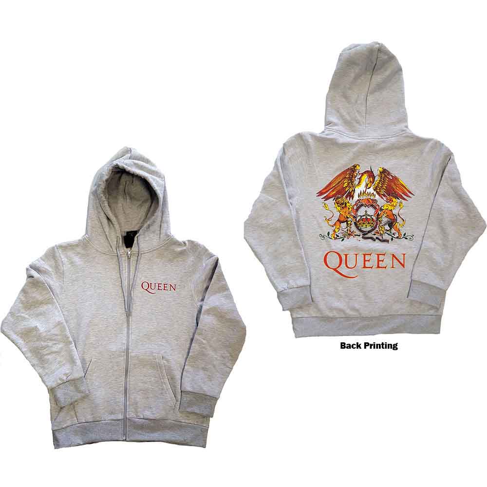 Queen Zipped Hoodie: Classic Crest