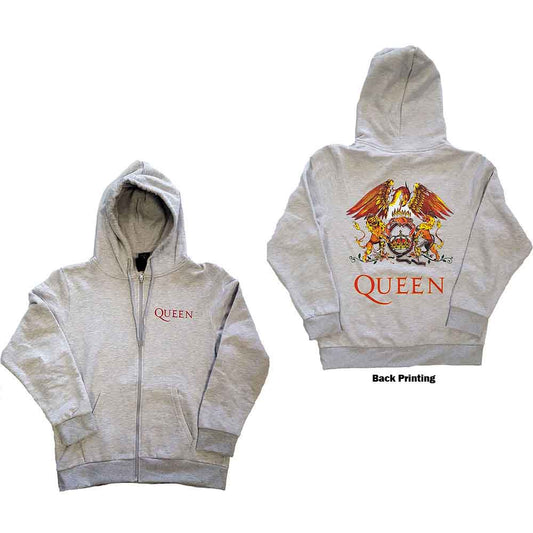 Queen Zipped Hoodie: Classic Crest