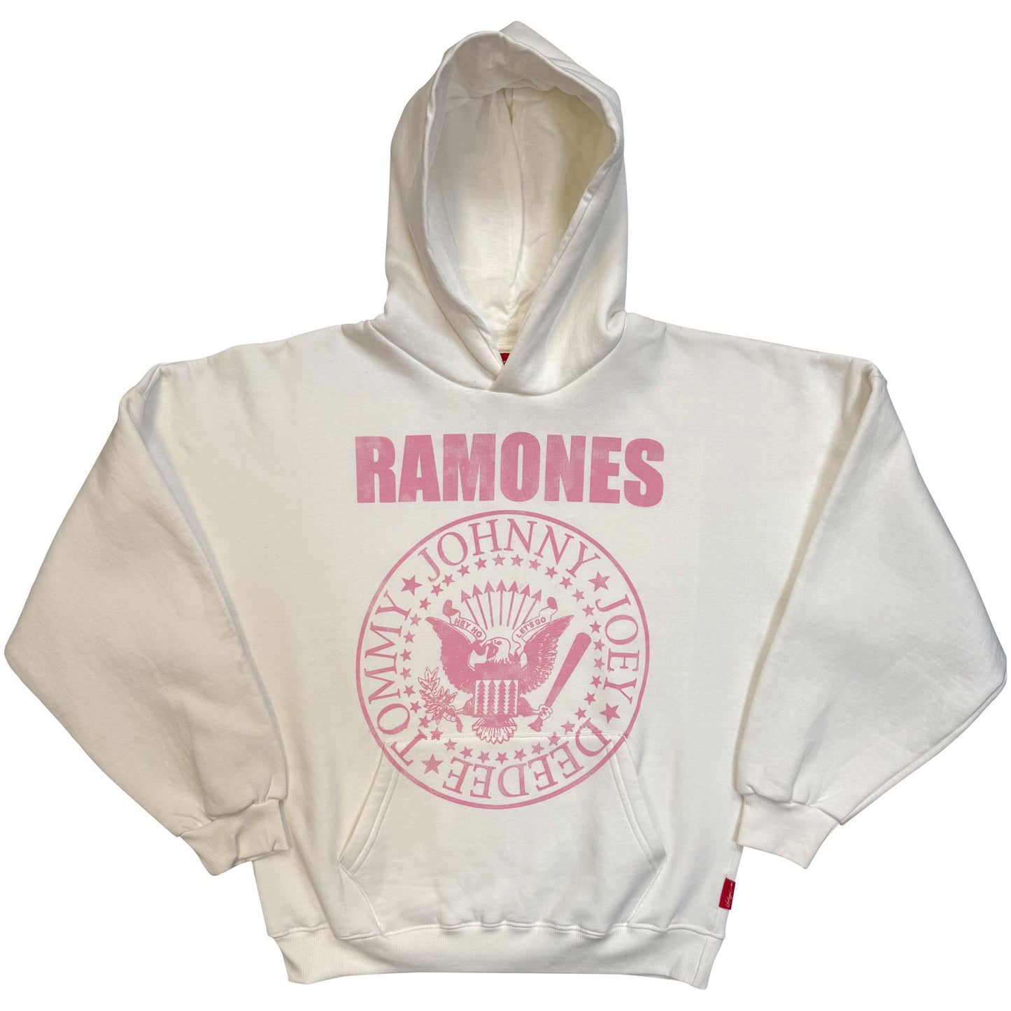 Ramones Ladies Unplugged Pullover Hoodie: Pink Presidential Seal