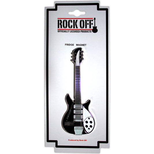 Rock Off Premium Fridge Magnet: Mathew Street B&W Guitar