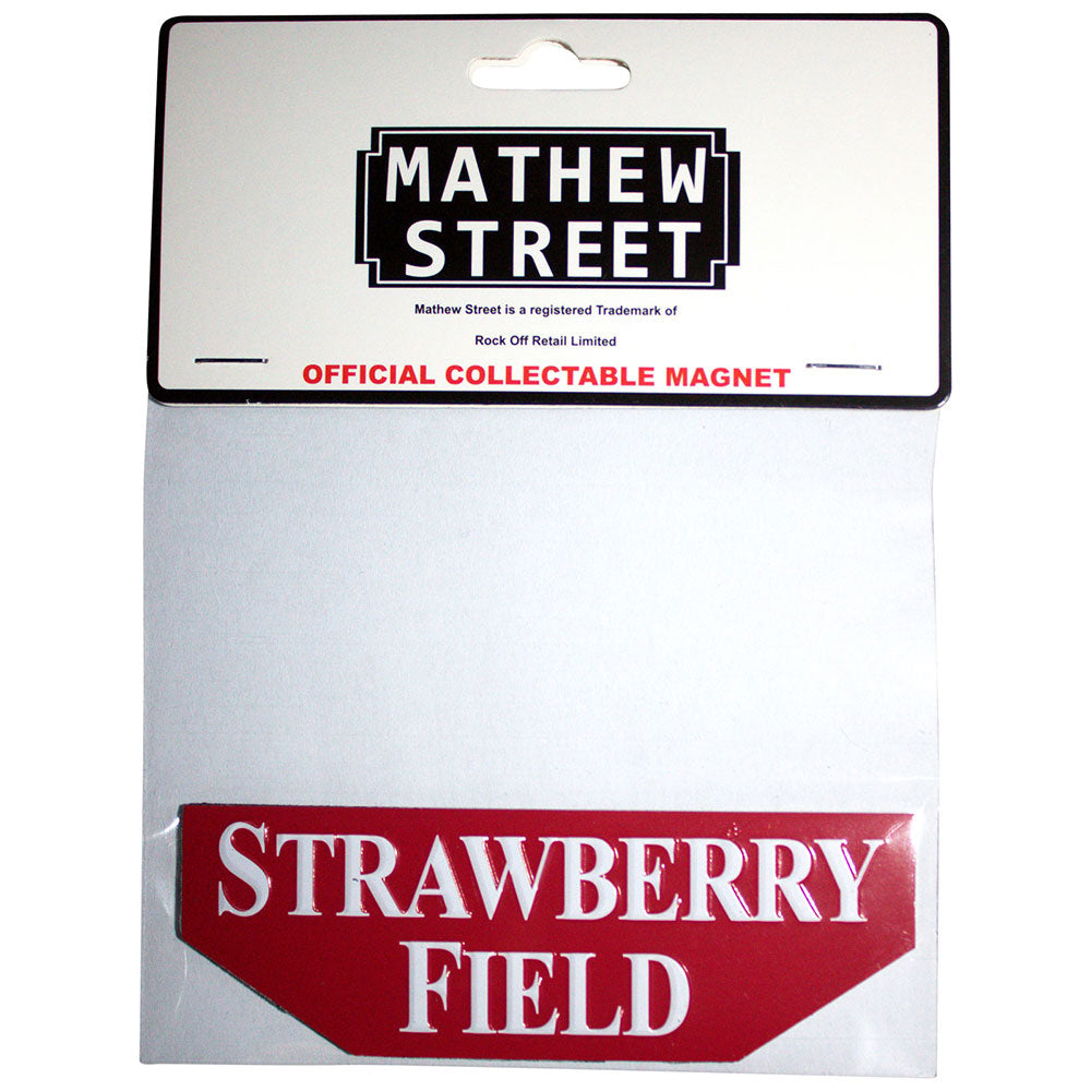 Rock Off Premium Fridge Magnet: Strawberry Field Embossed