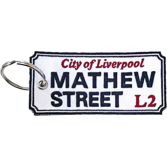Rock Off Patch Keychain: Mathew Street Liverpool Sign
