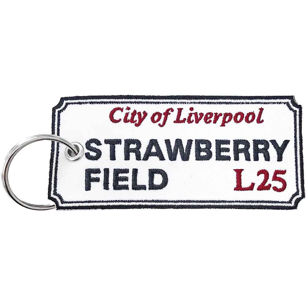 Rock Off Patch Keychain: Strawberry Field Liverpool Sign