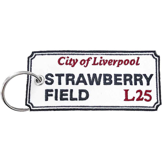 Rock Off Patch Keychain: Strawberry Field Liverpool Sign