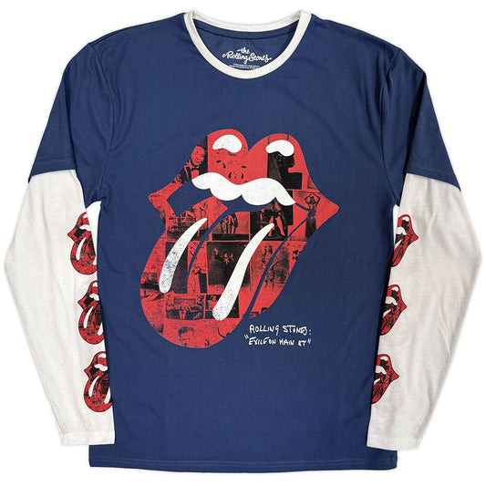 The Rolling Stones Layered Long Sleeve T-Shirt: Collage Tongue