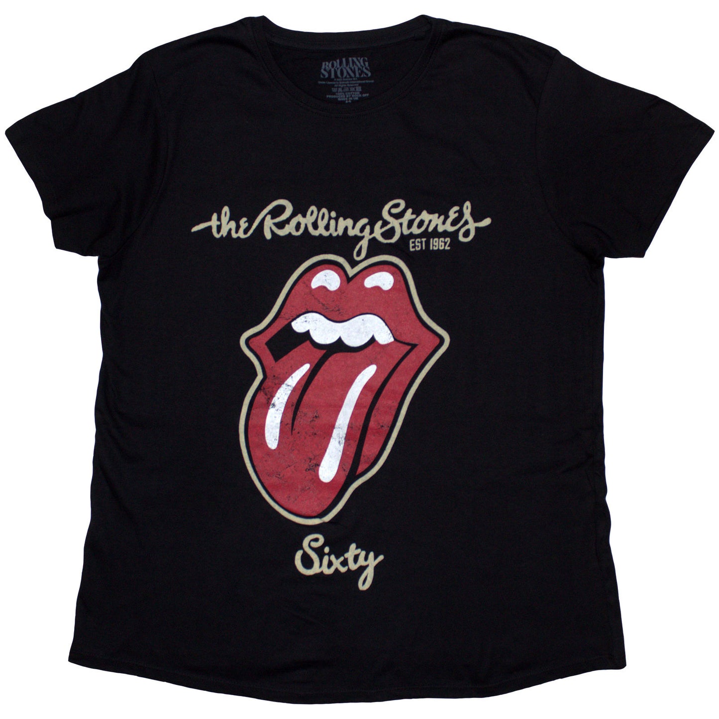 The Rolling Stones Ladies T-Shirt: Sixty Plastered Tongue