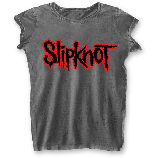 Slipknot Ladies Burnout T-Shirt: Logo