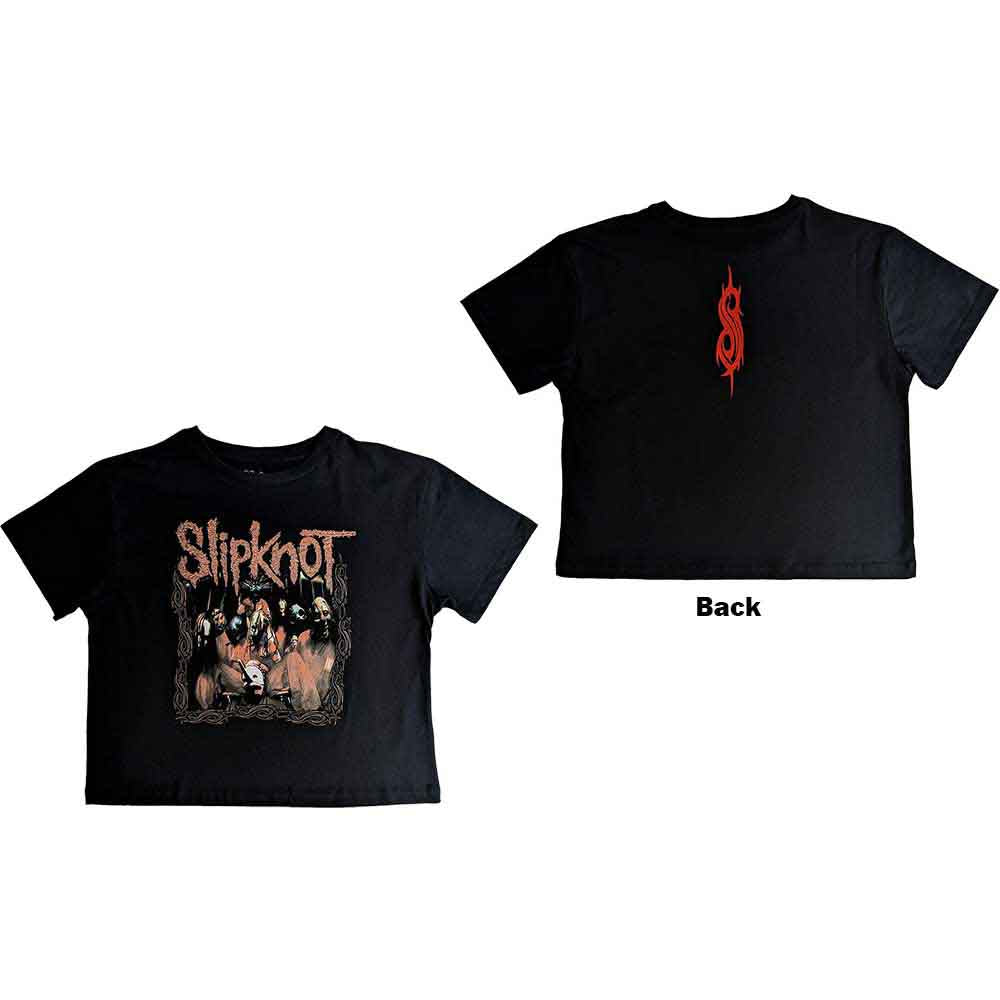 Slipknot Ladies Crop Top: Band Frame
