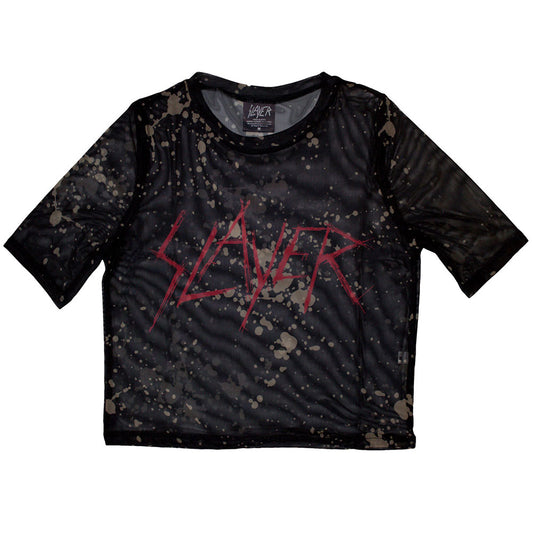 Slayer Ladies Crop Top: Scratchy Logo