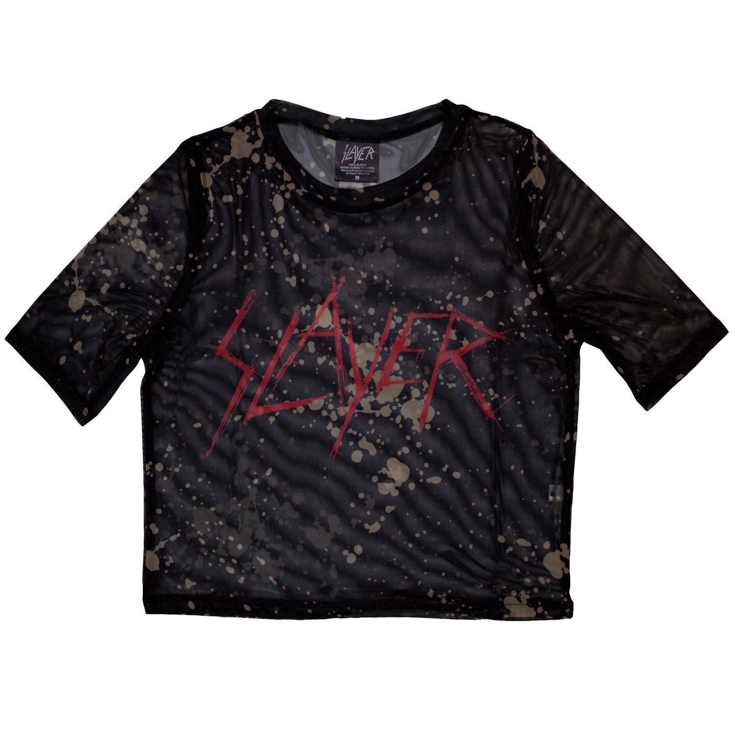 Slayer Ladies Mesh Crop Top: Scratchy Logo