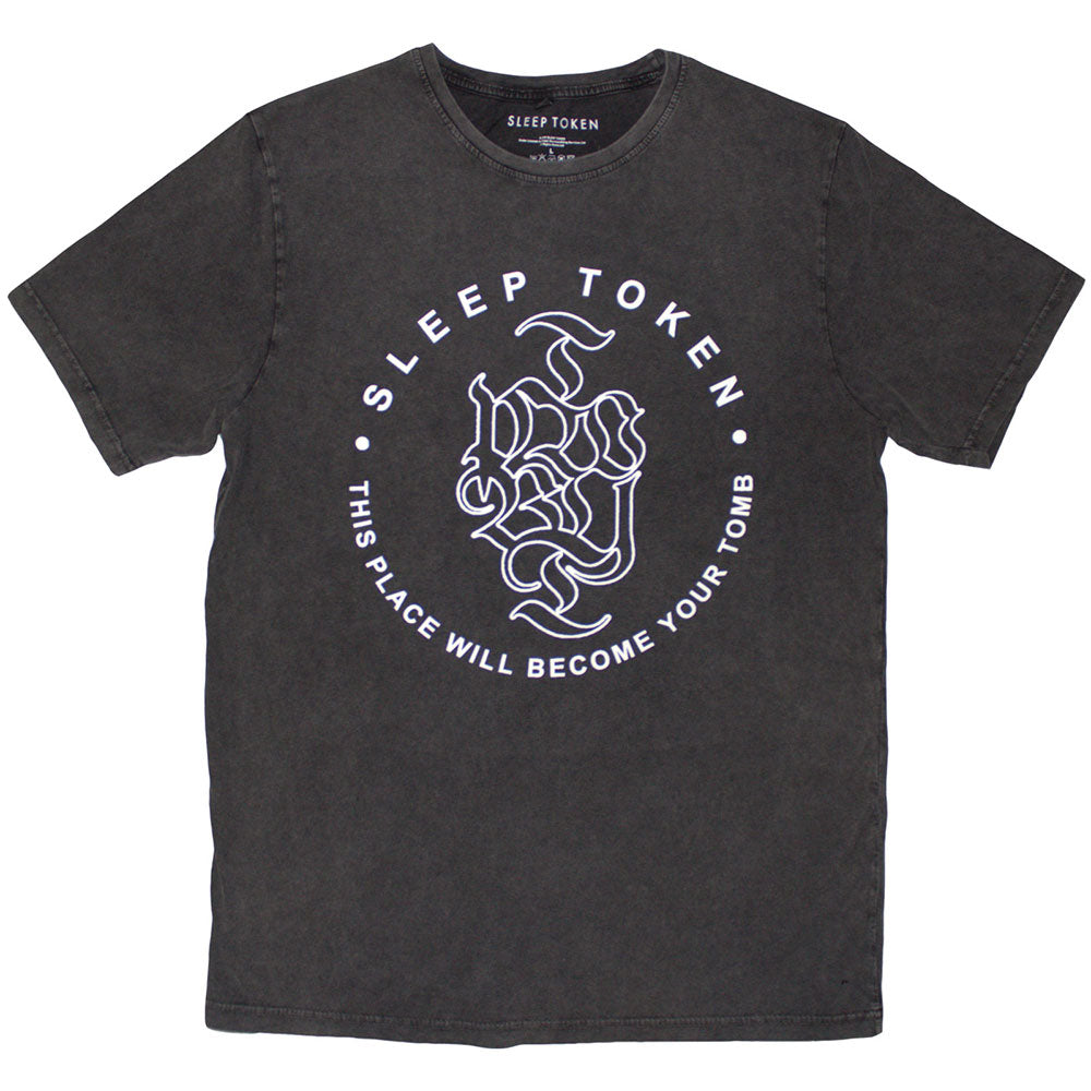 Sleep Token Stone Wash T-Shirt: Tomb Text Ring