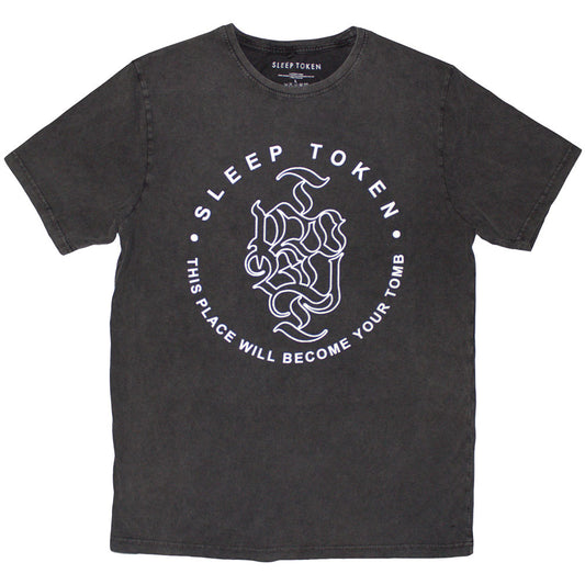Sleep Token Stone Wash T-Shirt: Tomb Text Ring