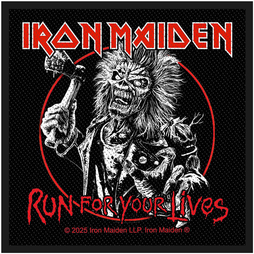 Iron Maiden Standard Woven Patch: Run For Your Lives