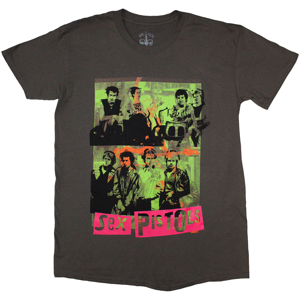 The Sex Pistols T-Shirt: Band Green Montage