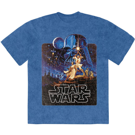 Star Wars Stone Wash T-Shirt: Luke & Leia Pose