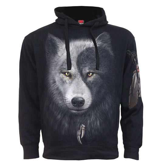Spiral Side Pocket Pullover Hoodie: Wolf Chi