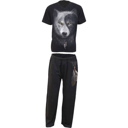 Spiral 4 Piece Gothic Pyjama Set: Wolf Chi