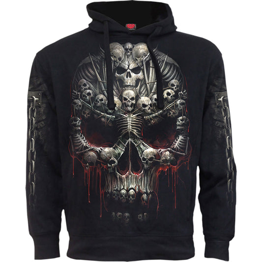 Spiral Side Pocket Pullover Hoodie: Death Bones