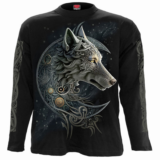 Spiral Long Sleeve T-Shirt: Celtic Wolf