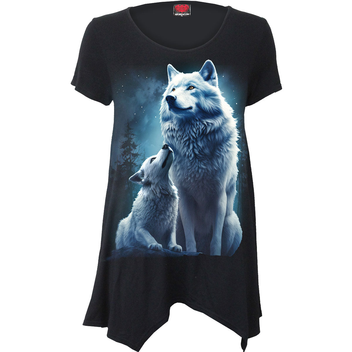 Spiral Ladies Smock Tunic Casual Top: Wolf Guardian