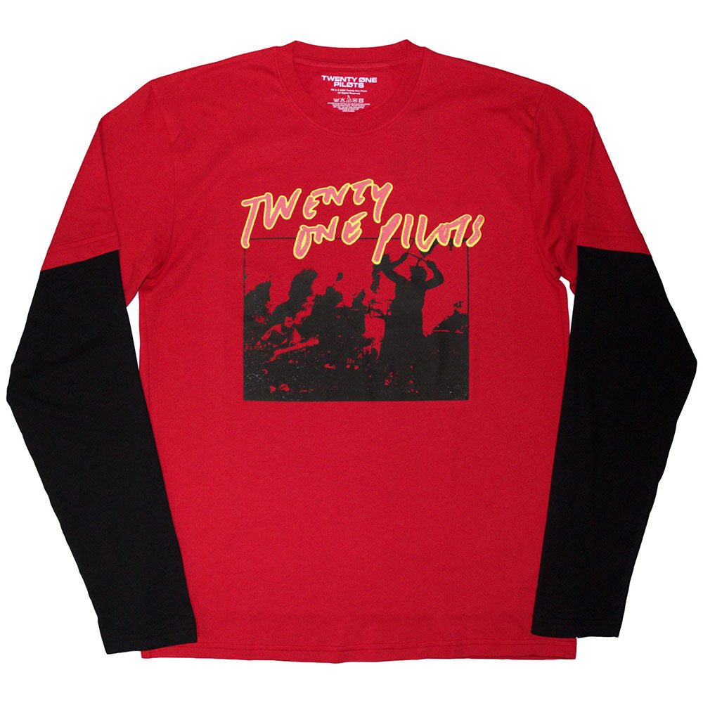 Twenty One Pilots Layered Long Sleeve T-Shirt: Live Scribble
