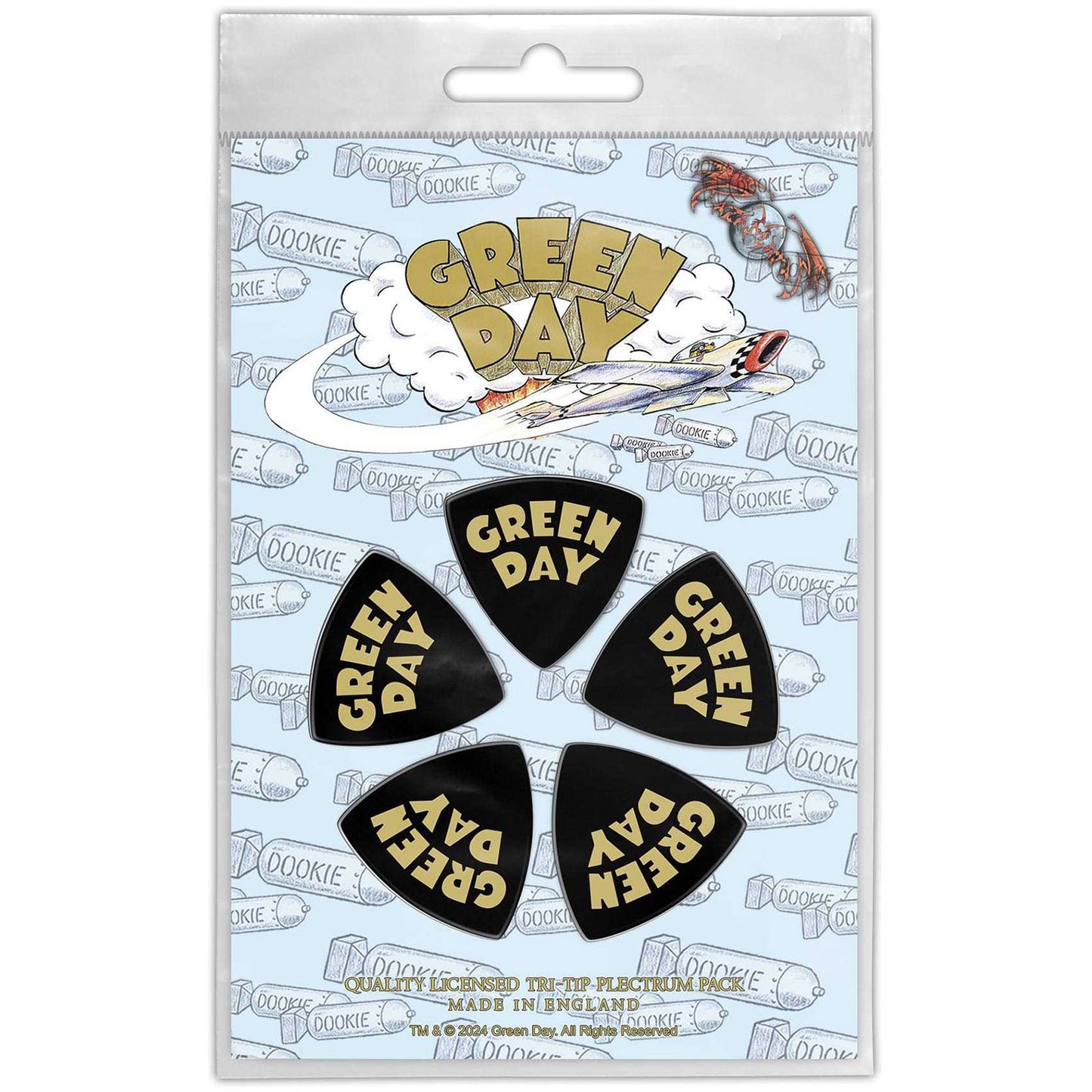 Green Day Tri-Tip Plectrum Pack: Dookie Logo