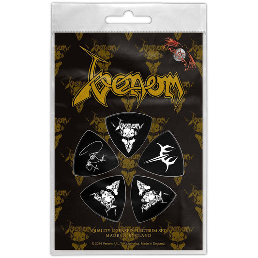 Venom Tri-Tip Plectrum Pack: Black Metal