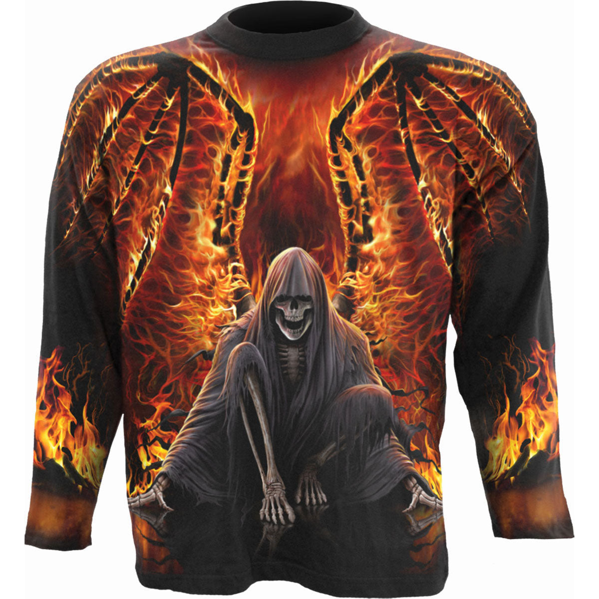 Spiral Long Sleeve T-Shirt: Flaming Death