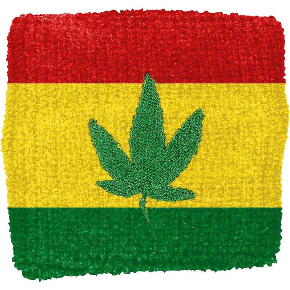 Generic Embroidered Wristband: Rasta Leaf