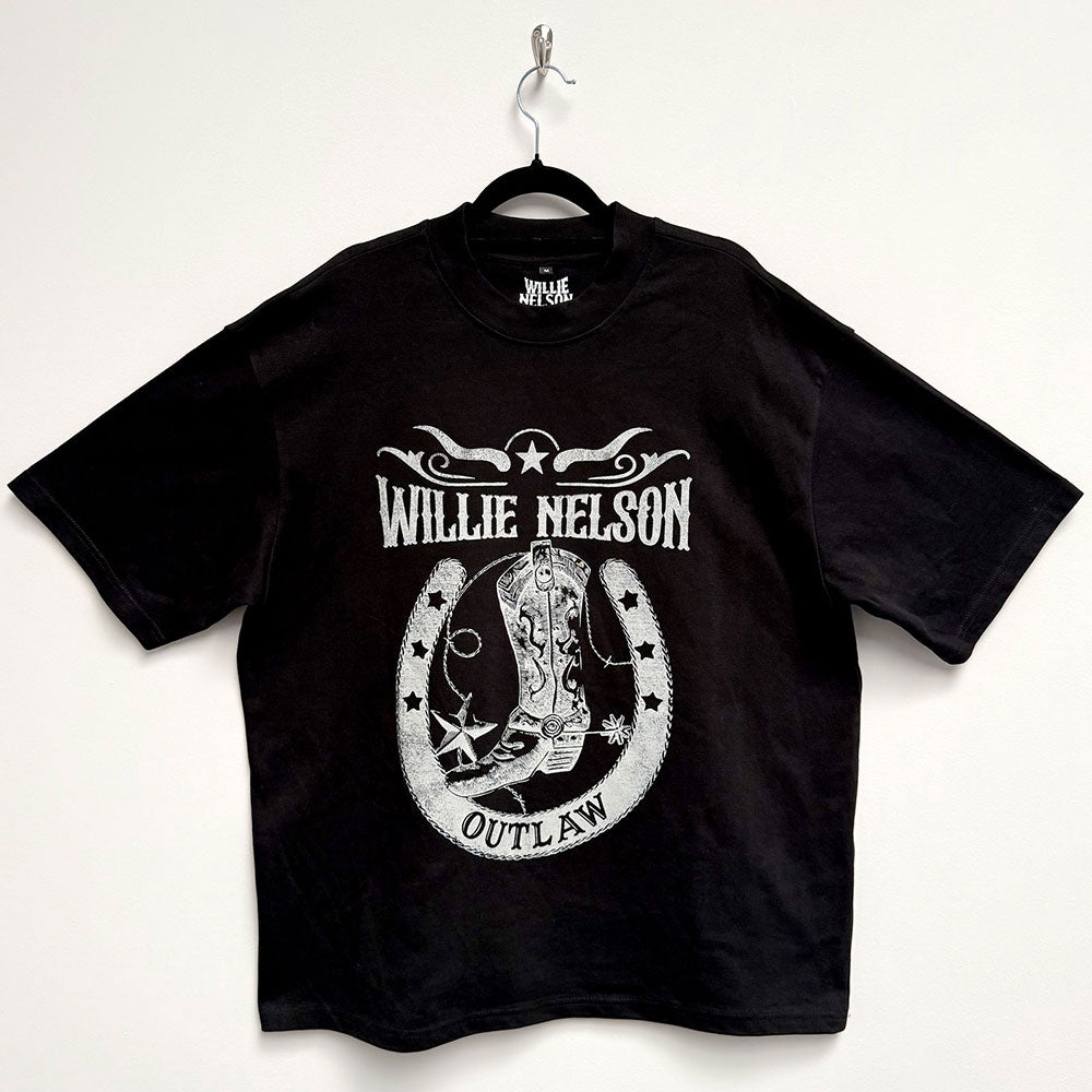 Willie Nelson Oversized Boxy T-Shirt: Outlaw