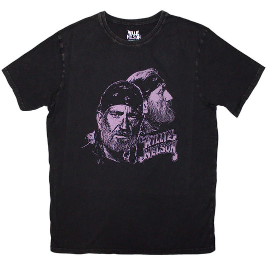 Willie Nelson Stone Wash T-Shirt: Purple Graphic