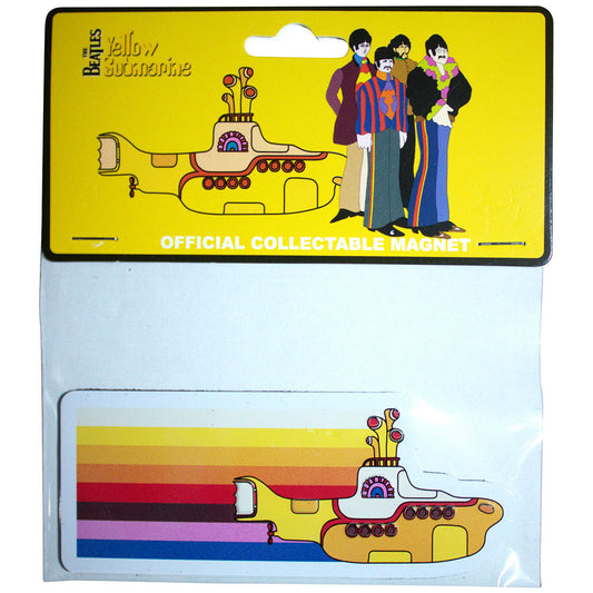 The Beatles Premium Fridge Magnet: Yellow Submarine Coloured Stripes Embossed