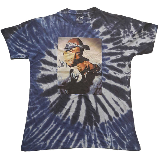 Tupac T-Shirt: Blue Photo Swirl