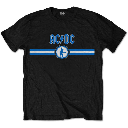 AC/DC T-Shirt: Blue Logo & Stripe