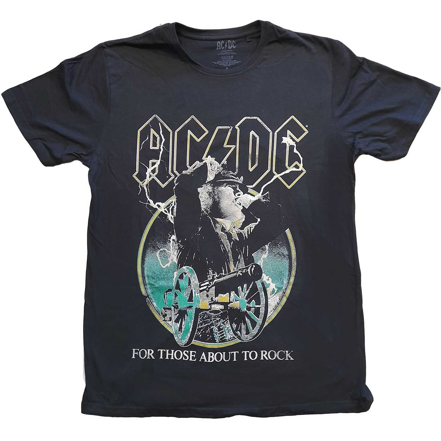 AC/DC T-Shirt: For Those About To Rock Yellow Outlines