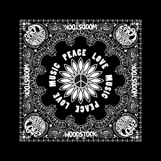 Woodstock Bandana: Peace  Love & Music