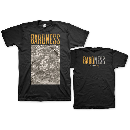 Baroness T-Shirt: Gold & Grey