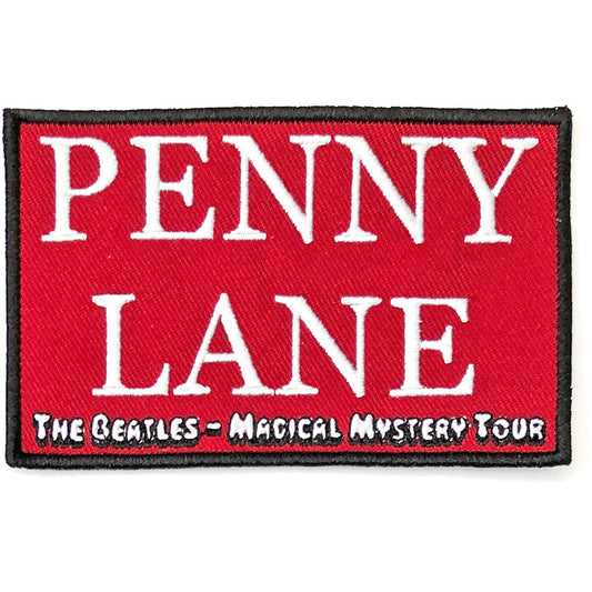 The Beatles Standard Woven Patch: Penny Lane Red