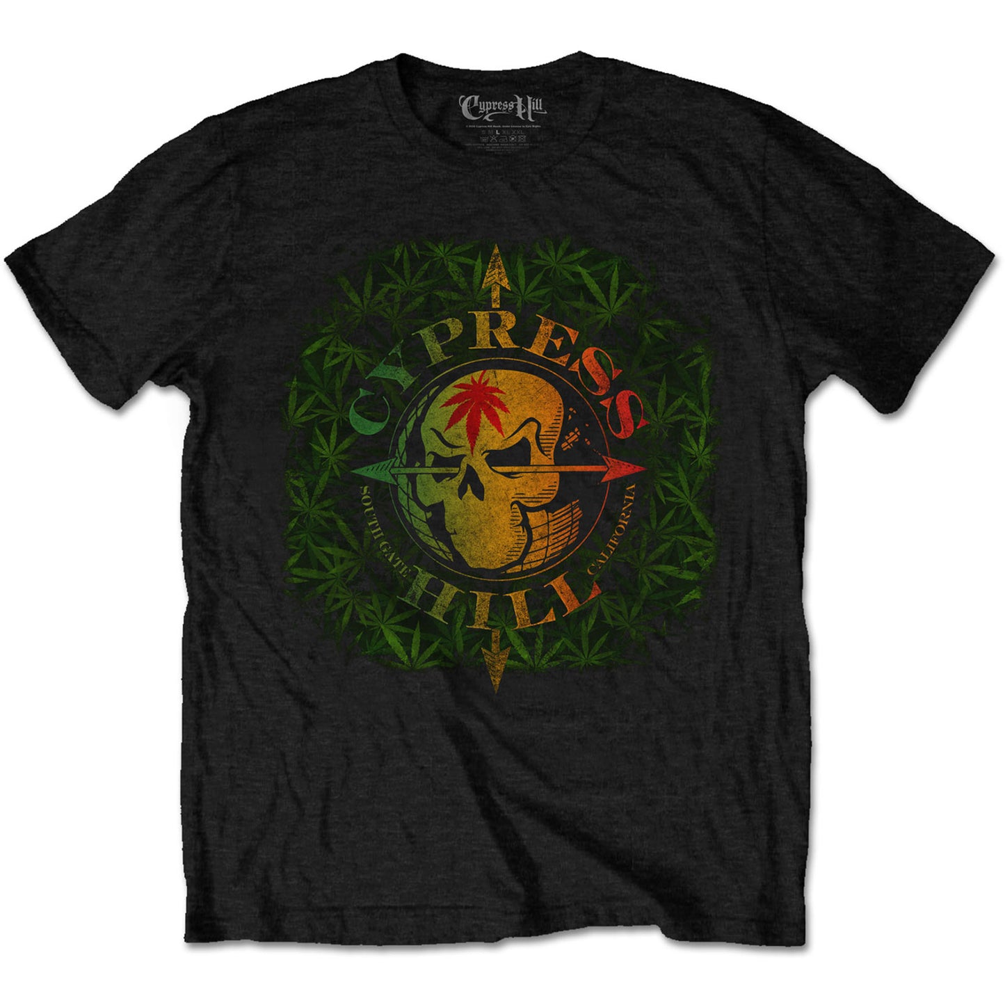 Cypress Hill T-Shirt: South Gate Logo & Leaves