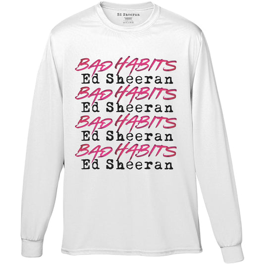 Ed Sheeran Long Sleeve T-Shirt: Bad Habits Stack