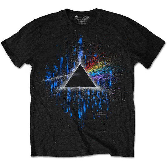 Pink Floyd T-Shirt: Dark Side of the Moon Blue Splatter