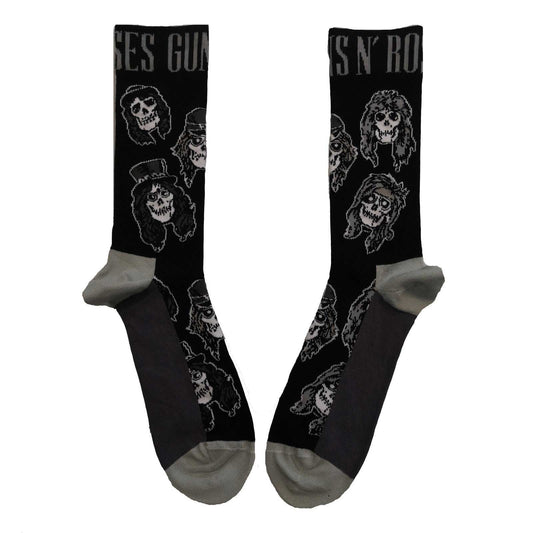 Guns N' Roses Socks: Skulls Band Monochrome