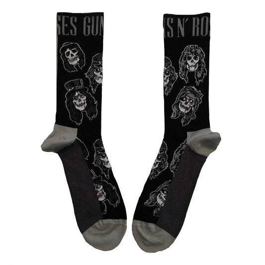 Guns N' Roses Ankle Socks: Skulls Band Monochrome