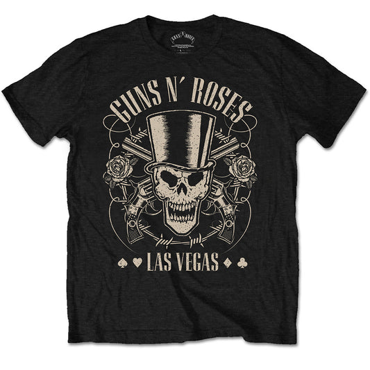 Guns N' Roses T-Shirt: Top Hat  Skull & Pistols Las Vegas