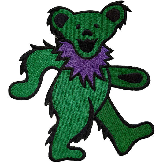 Grateful Dead Standard Woven Patch: Green Dancing Bear